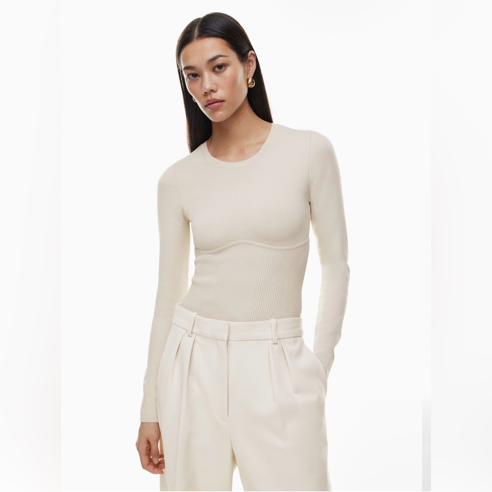 Aritzia Babaton BabatonKnit Empire Long Sleeve Top